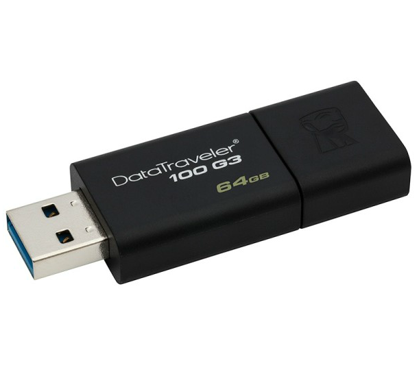 金士顿DT 100G3 64GB USB3.0 U盘 黑色伸缩