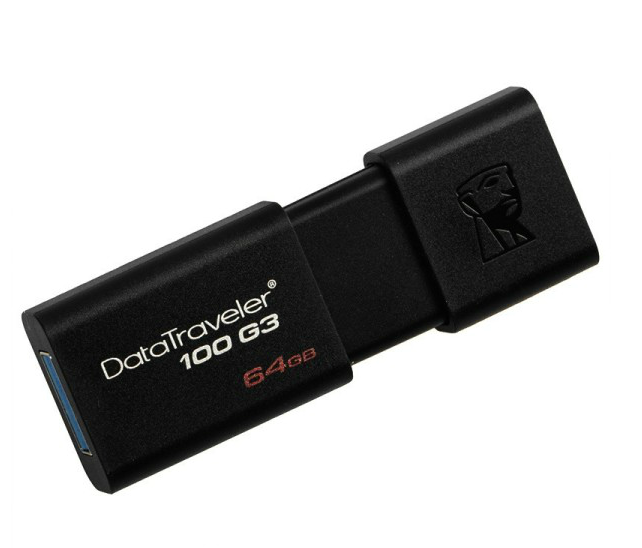 金士顿DT 100G3 64GB USB3.0 U盘 黑色伸缩