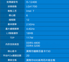 英特尔12代酷睿i5-12400 台式机CPU处理器6核12线程 带集显