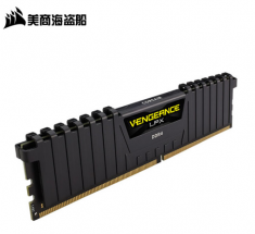 海盗船 DDR4 台式机内存条 复仇者系列 LPX马甲 3600HZ 黑色 16GB