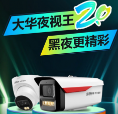 大华夜视王2.0 DH-IPC-HFW2449M-A-LED POE暖光全彩400万网络摄像机